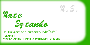 mate sztanko business card